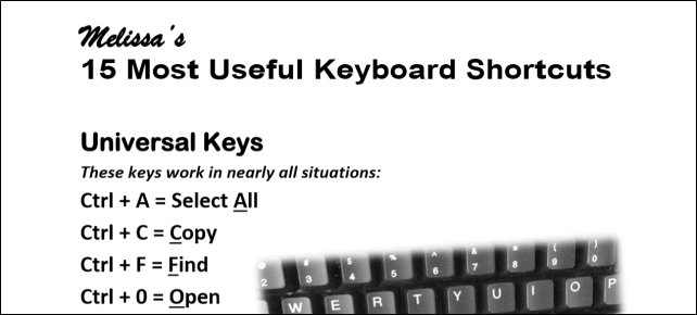 keyboard shortcuts